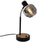 N&Auml;VE Tischleuchte 3185922, 40W, 1x E14, schwarz/natur