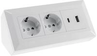 CHILITEC Steckdosenblock 23572, 2-fach, USB-A+C, 16A/250V, wei&szlig;
