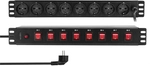 LOGILINK Steckdosenleiste PDU8D01, 8-fach, 19", einzeln schaltbar, schwarz