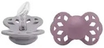 BIBS Schnuller Infinity Fossil Grey & Mauve - Silikon asymmetrisch 0-6m (2er)