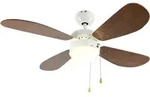 Deckenventilator Classic 105 cm Wei&szlig; / Nussbaum