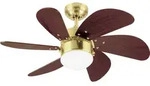 Deckenventilator Turbo Swirl Messing 76 cm mit Licht