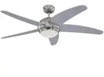 Deckenventilator Bendan Silber mit Licht und Fernbedienung