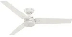 Deckenventilator Protos Wei&szlig; 132 cm mit Wandschalter