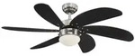 Deckenventilator Turbo Swirl Chrom 105 cm mit Licht