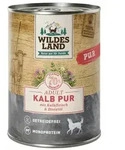 1x400 g Wildes Land PUR Adult Nassfutter f&uuml;r Hunde - Kalb mit Distel&ouml;l
