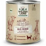 6x800 g Wildes Land BIO Adult Rind mit Kartoffel & Karotte f&uuml;r Hunde