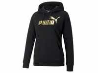 Puma Damen ESS+ Metallic Logo Hoodie FL schwarz