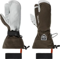 Heli Ski 3-Finger Lederhandschuhe by Hestra dunkelbraun