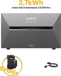 Anker Solix 3 Solarbank Pro E2700 Balkonkraftwerk-Speicher KI-optimiert IP65 -...