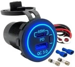 Offgridtec USB-Doppelsteckdose 12V /24V 18W USB-A + 65W USB-C Steckdose