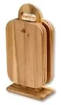 Kesper Holzst&auml;nder mit Fr&uuml;hst&uuml;cksbrettchen, 7-teiliges Set 21375-71 , 1 Set