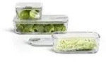 Mepal EasyClip Frischhaltedose aus Glas, 3-teilig, nordic sage 106186094700 , 1 Set =