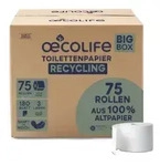 Fripa oecolife Recycling-Toilettenpapier, 3-lagig 1597501 , 1 Box = 75 Rollen...