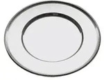APS Edelstahl Platzteller, mit Perlrand 36323 , Durchmesser: 33 cm