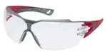 uvex pheos cx2 Schutzbrille, kratzfest, beschlagfrei 9198258 , Farbe: rot / grau