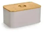Zeller Brotkasten mit Bambusdeckel, Metall 25164 , Farbe: beige