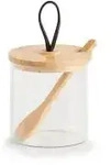 Zeller Vorratsglas mit L&ouml;ffel und Bambusdeckel, 3-teilig-Set 19565 , 1 Set