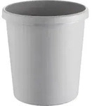 helit Papierkorb "the german" mit Rand, 18 Liter Farbe: mittelgrau
