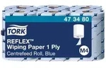 Tork ReflexTM Papierwischt&uuml;cher, M4, 1-lagig, blau 473480 , 1 Packung = 6...