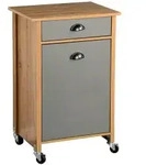 Kesper K&uuml;chenwagen auf Rollen, mit M&uuml;lleimer, Eichendekor 2552813 , Ma&szlig;e (L x B x