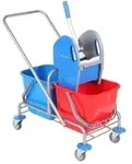 Floorstar Doppelfahrwagen DOFA 25 D ES ESTAWA 2 x 25 l -Edelstahl DOFA 25 D ES...