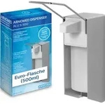 ARNOMED Desinfektionsmittelspender, Aluminium 521-L-500 , F&uuml;llvolumen: 500 ml, mit