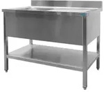 SARO Sp&uuml;ltisch 1 Becken, links - B 1200 x T 700 mm 700-2510L , Ma&szlig;e (L x B x...