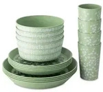 Koziol Geschirrset BLOMSTER SET, 16-teilig 8180703 , Farbe: nature leaf green