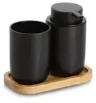 Zeller Bad-Accessoires-Set, 3-tlg. 18793 , 1 Set, Farbe: schwarz