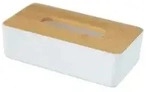 WENKO Kosmetikt&uuml;cher Box Rotello, Deckel aus Bambus 25318100 , Farbe: wei&szlig;