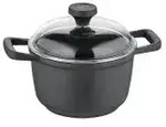 Berndes Kochtopf mit Deckel, 2 Griffe, schwarz 031643 , Durchmesser: 20 cm