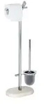 WENKO Puro Stand WC-Garnitur 21733100 , Ma&szlig;e: 29 x 72 x 15,5 cm, Farbe: Silber