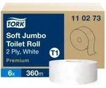Tork Premium Toilettenpapier Jumbo T1 Premium, 2-lagig, wei&szlig; 110273 , 1 Paket = 6