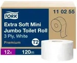 Tork Mini Jumbo Toilettenpapier T2 Premium, 3-lagig, wei&szlig; 110255 , 1 Paket = 12