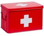 Zeller Metall Medizin-Box 18116 , Ma&szlig;e: 32 x 19,5 x 20 cm, rot