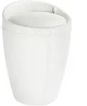 WENKO Candy Hocker Lederoptik mit abnehmbarem W&auml;schesack 21773100 , Farbe: wei&szlig;
