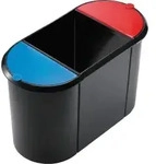 helit Papierkorb Trio-System "the triple", 20 + 9 + 9 Liter Farbe: schwarz rot/blau