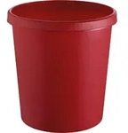 helit Papierkorb "the german" mit Rand, 18 Liter Farbe: rot