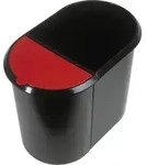 helit Papierkorb Duo-System "the double", 20 + 9 Liter Farbe: schwarz/rot