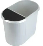 helit Papierkorb Duo-System "the double", 20 + 9 Liter Farbe: silber/ schwarz