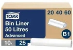 Tork Abfalls&auml;cke, 50 Liter, transparent, B1 204060 , 1 Karton = 10 Rollen &agrave; 25