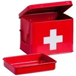 Zeller Metall Medizin-Box 18115 , Ma&szlig;e: 21,5 x 16 x 16 cm, rot