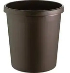 helit Papierkorb "the german" mit Rand, 18 Liter Farbe: braun