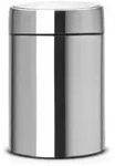 Brabantia Abfalleimer Slide Bin, 5 Liter 47 75 46 , Farbe: Matt Steel, Fingerprint