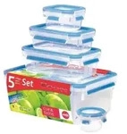 EMSA Clip & Close Frischhaltedosen 5-teiliges Set 508568 , Set besteht aus: 1x150ml,