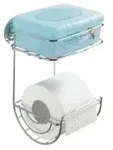 WENKO Turbo-Loc WC-Rollenhalter mit Ablage 18773100 , Ma&szlig;e: 16,5 x 24,5 x 14 cm