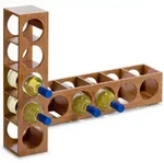 Zeller Weinregal f&uuml;r 5 Flaschen, Bambus 13565 , Ma&szlig;e: 13,5 x 12,5 x 53 cm