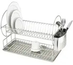 WENKO Exclusiv Duo Geschirrabtropfer 2329100 , Ma&szlig;e: 21 x 33 x 49 cm, Rostfreies