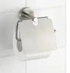 WENKO Bosio Toilettenpapierhalter mit Deckel 19648100 , Metall/ Edelstahl